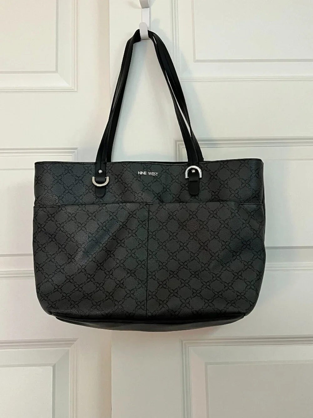 Nine West Black Logo-Print Tote